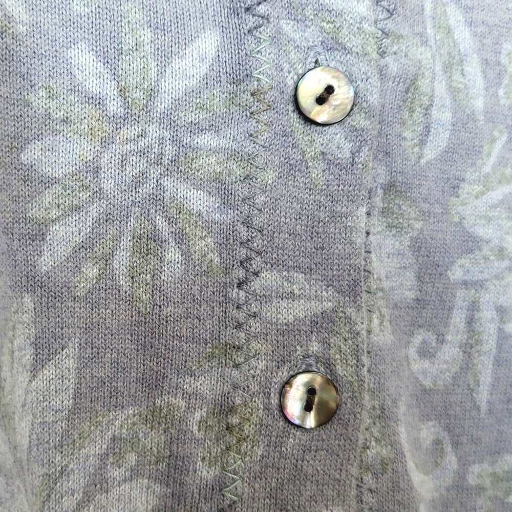 J.Jill Womens Gray Floral Long‎ Sleeve Preppy Button Cardigan Small Cottagecore - Picture 3 of 5